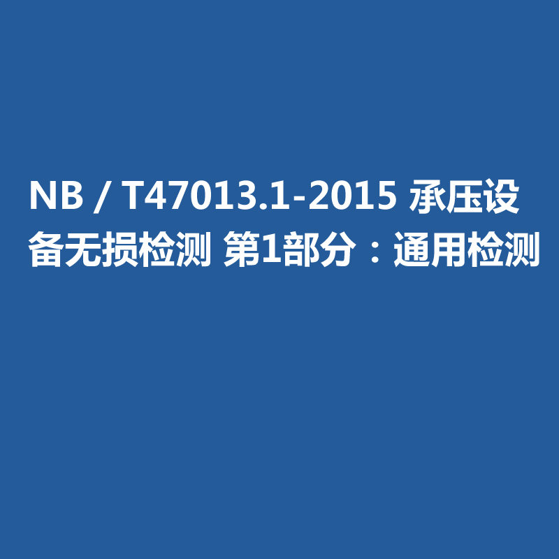 NB／T47013.1-2015 承压设备无损检测 第1部分：通用检测